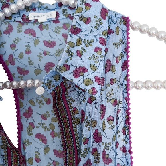 POUPETTE ST BARTH Olive Floral Dress - Blue and Pink Size Small - Picture 3 of 8